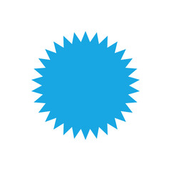 Sale sticker, price tag icon. Blue sale icon, sale price sticker symbol, star shape sticker icon.