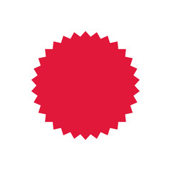 Sale sticker, price tag icon. Red sale icon, sale price sticker symbol, star shape sticker icon.