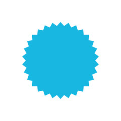 Sale sticker, price tag icon. Blue sale icon, sale price sticker symbol, star shape sticker icon.
