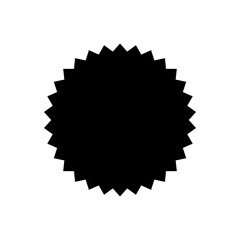 Sale sticker, price tag icon. Black sale icon, sale price sticker symbol, star shape sticker icon.