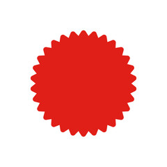 Sale sticker, price tag icon. Red sale icon, sale price sticker symbol, star shape sticker icon.