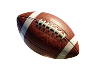 Illustrated American Football in Motion with Cartoon Sports Effects PNG