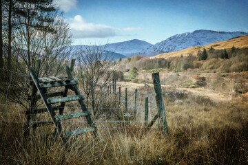 Obraz premium fence in the mountains