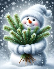 This image is ideal for holiday greeting cards, winter event promotions, children's book illustrations, festive product advertising, seasonal website banners, and print media like flyers and gift tags