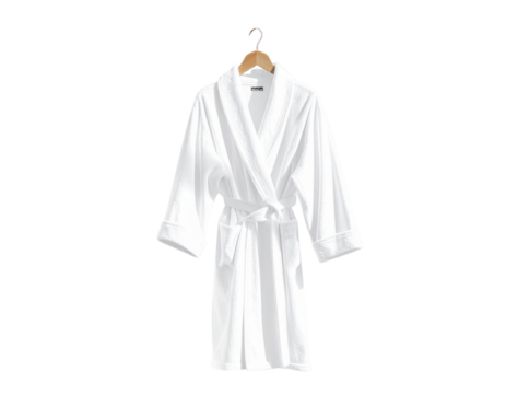 Hanging White Robe with Fluffy Texture
