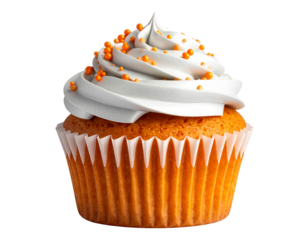  Halloween-Themed Cupcake with Metallic Frosting and Pumpkin Base