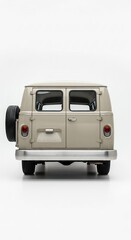 Classic beige van isolated on white background for commercial and editorial use