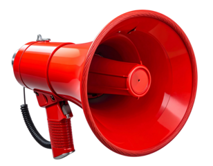  Top-Angle Red Megaphone with Shadow Detail