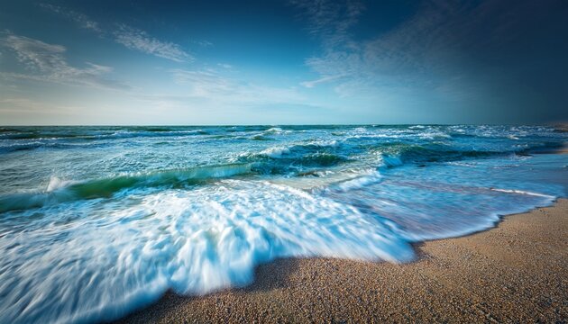 Blue Waves On Batlic Sea Vacation At The Seaside