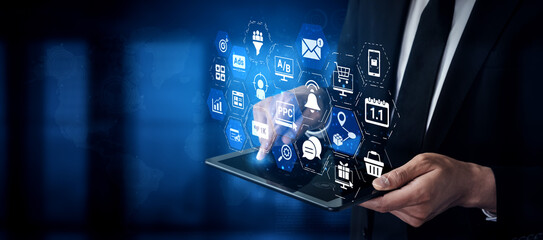 Concept of marketing online strategy using digital marketing, PPC campaigns, social media ads, and SEO analytics. Marketing online improves visibility, digital marketing drives engagement. Entice