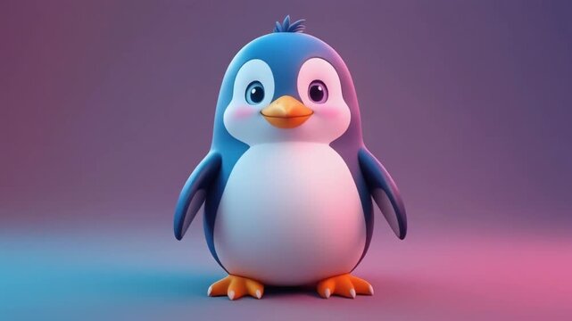 pinguim em estilo cartoon fofinho 
