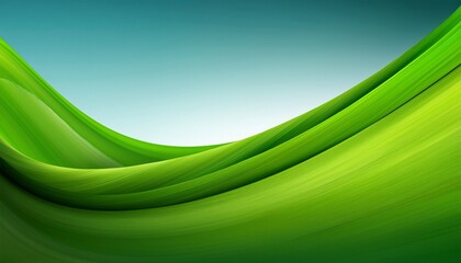 Abstract Green Banner Background With Dynamic Curve