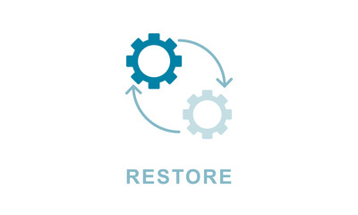 Restore vector icon isolated on white background