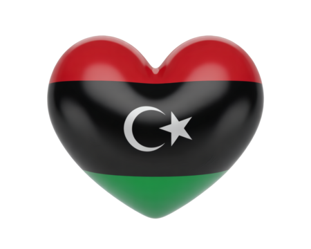 Show your Libyan pride with this heart flag, perfect for patriotic designs, national holidays, and expressing love for Libya
