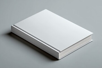Fototapeta premium Blank White Book Cover Mockup Minimalist Studio Scene