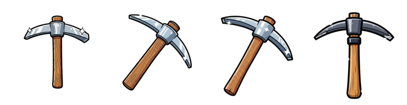 Set of pick axe isolated, Mining equipment