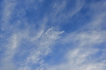 Clouds floating in clear blue sky in Beijing