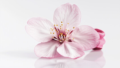 Obraz premium One Sakura flower cherry blossom isolated on white background