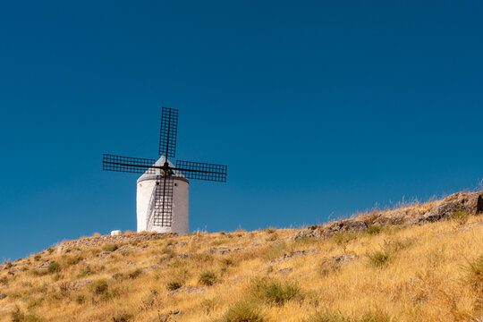 Beautiful Summer Day at Consuegra Windmills in Spain