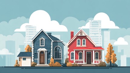 Obraz premium vector real estate concept in flat style.