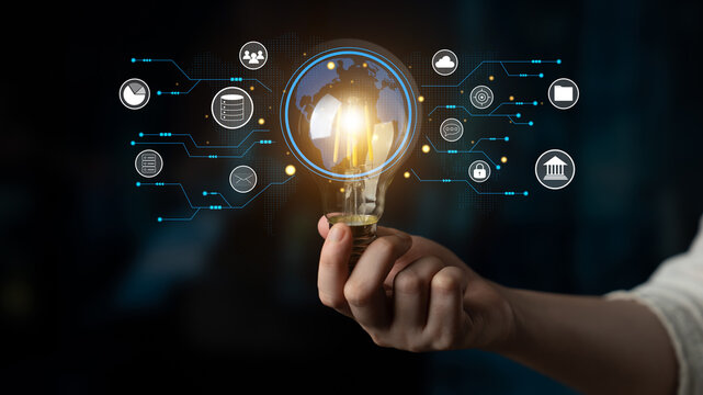 A global business network and digital infrastructure concept. A worldwide connection of services including data, finance, and secure communication. Motif