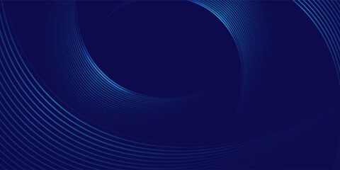 Abstract blue background with glowing curved lines. Shiny blue swirl curve lines design. Spiral lines. Geometric oval pattern. Futuristic technology concept. Vector illustration