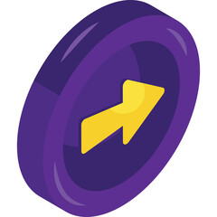 Purple Ring With Yellow Arrow Symbolizing Direction and Progress on Transparent Background