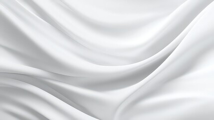 Obraz premium Abstract Wavy White Fabric Background with Soft Light and Shadow Folds Textile Texture Elegant Backdrop Smooth Drapes Clean Aesthetic Minimalist Design