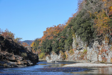 渓谷と紅葉