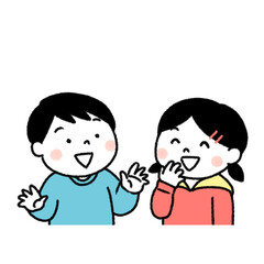 楽しくお話をする子どもたち