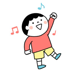 楽しく踊る子どものイラスト