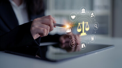 Justice system ensures legal governance and fairness. Justice system protects rights, system...