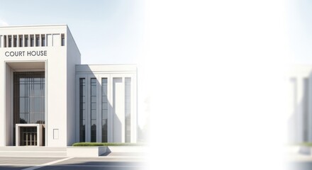 Modern architecture: a court house building with neoclassical design elements