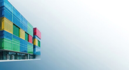 Vibrant Facade: Modern Architectural Marvel in a Spectrum of Colors