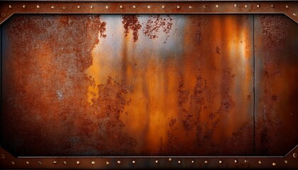 Obraz premium Wheathered Rust And Scratched Steel Texture Background 3D Illustration