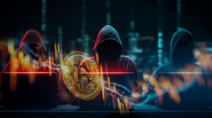 Symbolic Image of Cyber Threats and Cryptocurrency Risks by Anonymous Operatives