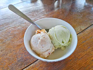 Delicious Ice Cream Scoops in Bowl