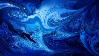 Creative Digital Alcohol Technique Trendy Fluid Blue With Midnight Blue Colors Abstract Background Artistic Creative Concept For Wall