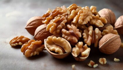 Fototapeta premium Closeup Of Shelled Organic Walnut Halves