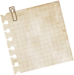 Watercolor Vintage Grid Paper with Paper Clip