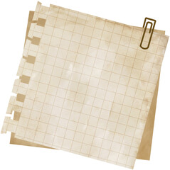 Watercolor Vintage Grid Paper with Paper Clip