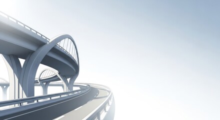 Elevated roadways on a hazy day creating a modern transportation hub