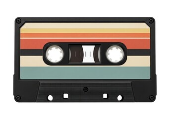 Nostalgic retro mixtape with vibrant striped design perfect for music lovers and vintage vibes in your projects
