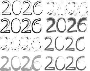 2026 New Year Countdown Numbers – Black Edition