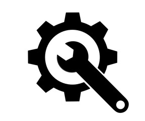 Service tool sillhouette icon vector on white background, sillhouette tool icon design, service tool sillhouette image, service tool sillhouette illustration ,tool sillhouette design icon