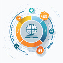 Global Network Security and Data Protection Concept Illustration