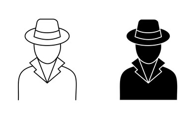 Detective icon flat vector stock illustration