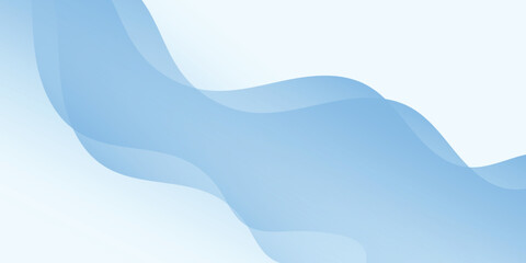 Abstract Background with Wavy Fluid Liquid and Paper Cut Element and White Blue Gradient Color