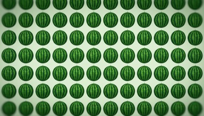 Watermelon pattern background with many green watermelons in rows.