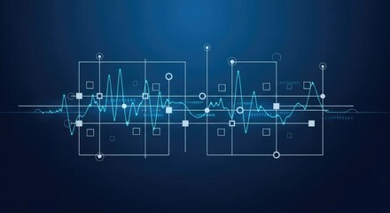 Abstract Digital Waveform and Data Visualization.